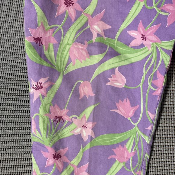 Lilly Pulitzer Capri Pants Womens 10 High Pink Purple Green 100% Cotton 3 Pocket - Picture 3 of 7